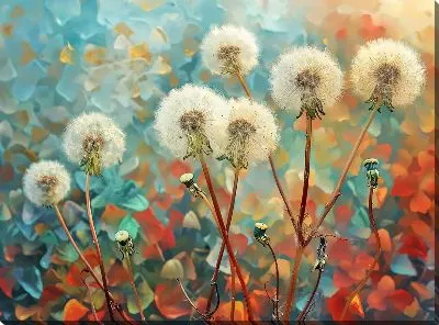 Картина маслом Одуванчики №301