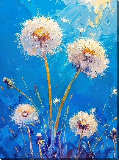 Картина маслом Одуванчики №305