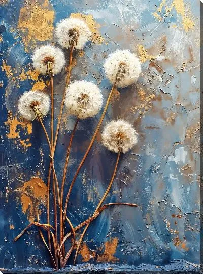 Картина маслом Одуванчики №308
