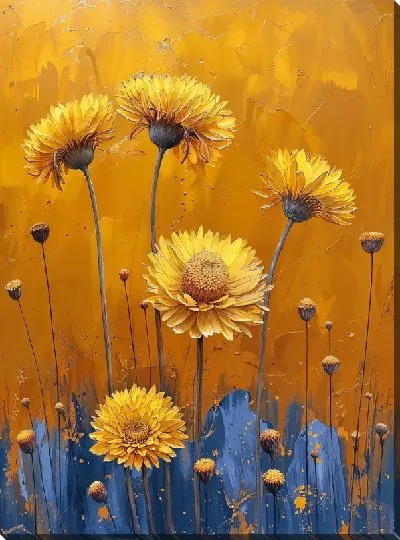 Картина маслом Одуванчики №310