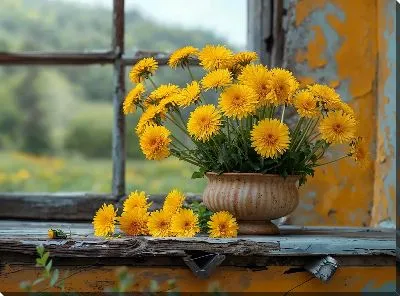 Картина маслом Одуванчики №311