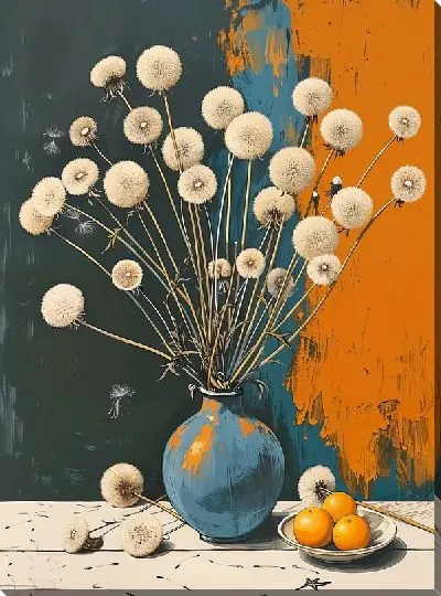 Картина маслом Одуванчики №315