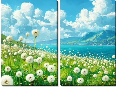 Модульная картина Одуванчики №316