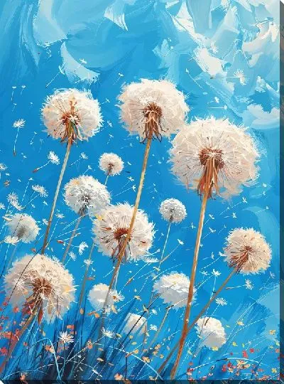 Картина маслом Одуванчики №323
