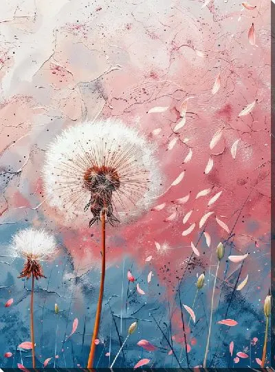 Картина маслом Одуванчики №333