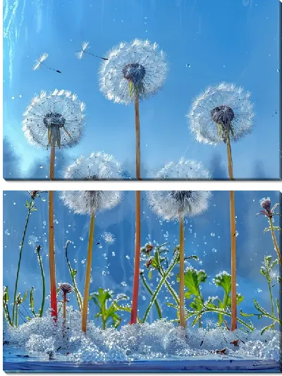 Модульная картина Одуванчики №334