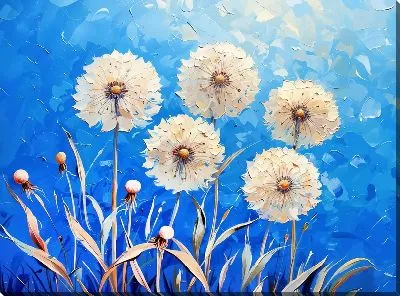 Картина маслом Одуванчики №338