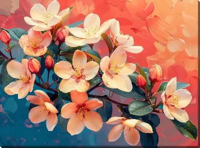 Картина маслом Магнолия №153