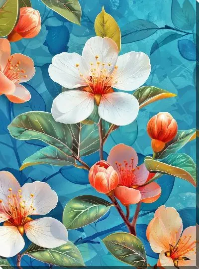 Картина маслом Магнолия №157