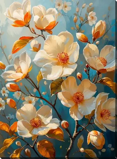 Картина маслом Магнолия №181