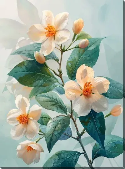 Картина маслом Магнолия №185