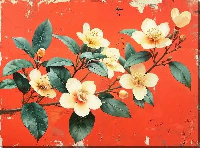 Картина маслом Магнолия №190