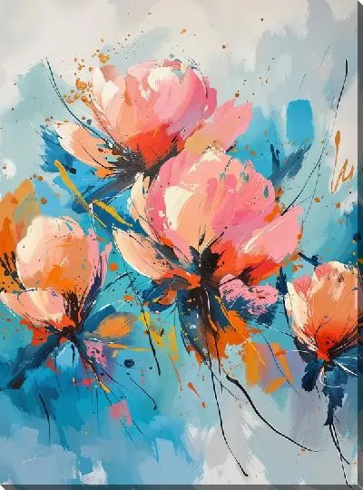 Картина маслом Пионы №402