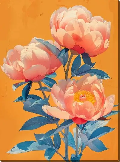 Картина маслом Пионы №403