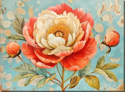 Картина маслом Пионы №405