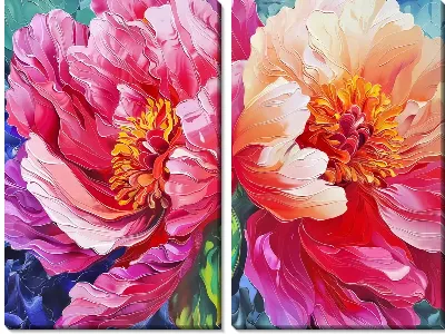 Модульная картина Пионы №406