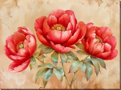 Картина маслом Пионы №407