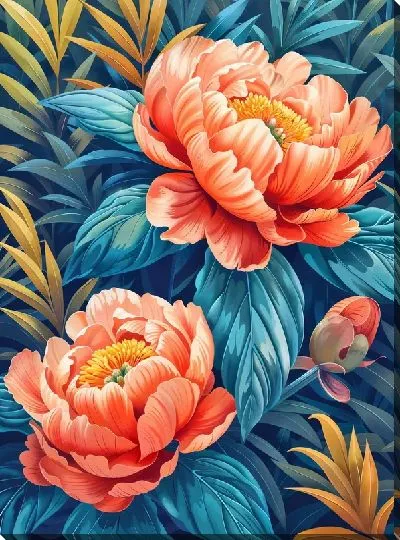 Картина маслом Пионы №408