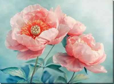 Картина маслом Пионы №410