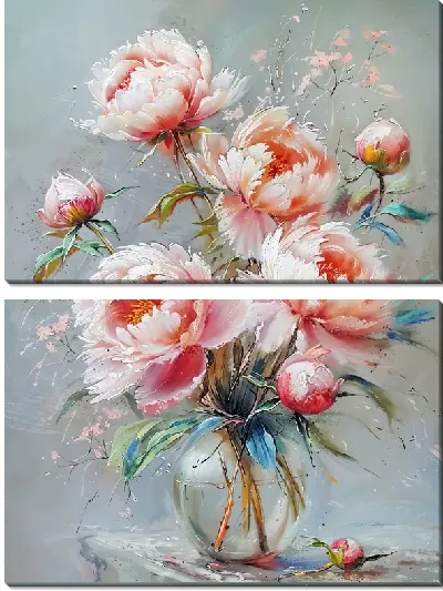 Модульная картина Пионы №412