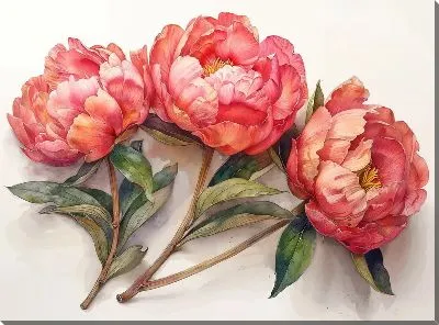 Картина маслом Пионы №413