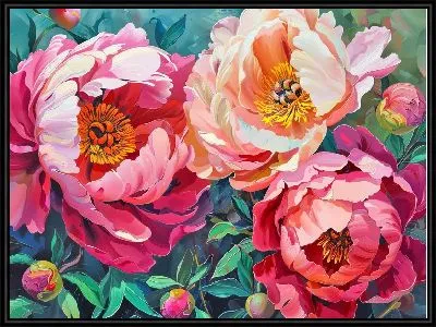 Картина Пионы №414