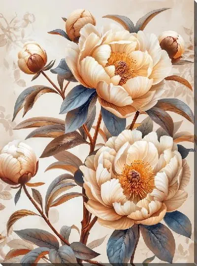 Картина маслом Пионы №429