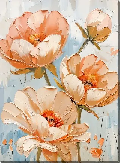 Картина маслом Пионы №432