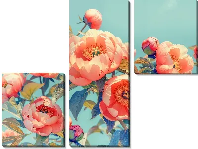 Модульная картина Пионы №435