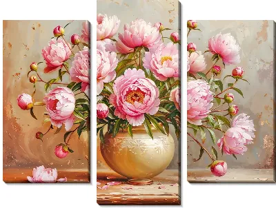 Модульная картина Пионы №436