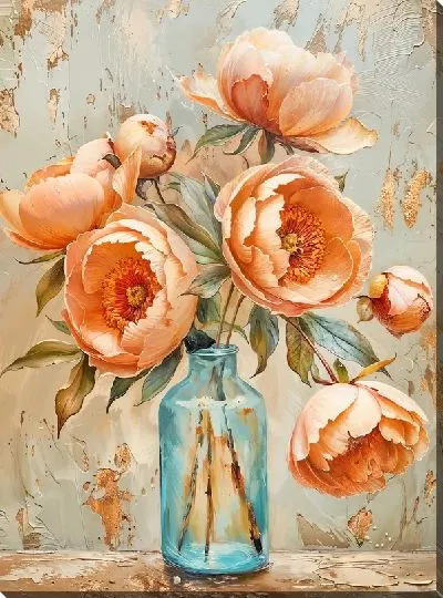 Картина маслом Пионы №438