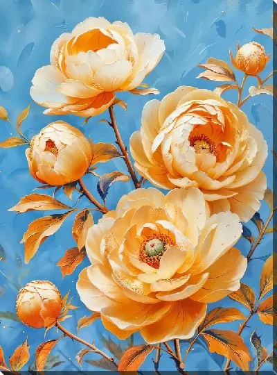 Картина маслом Пионы №440