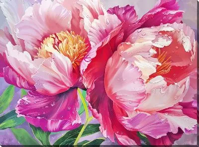 Картина маслом Пионы №441