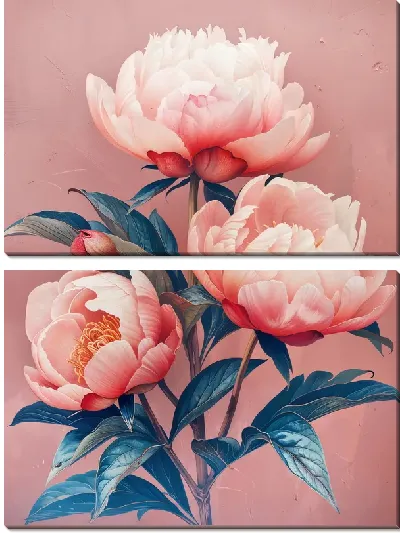 Модульная картина Пионы №443