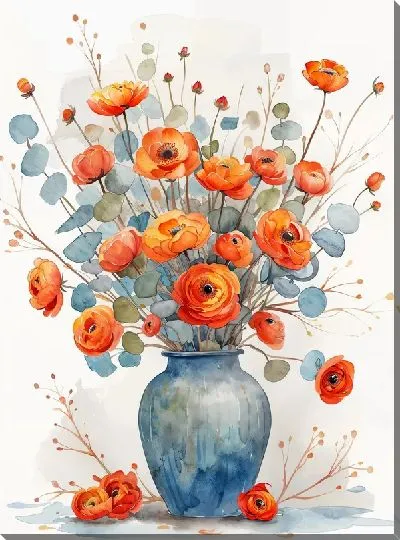 Картина маслом Цветочный букет в вазе №102