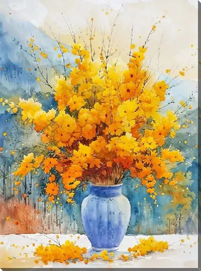 Картина маслом Цветочный букет в вазе №103