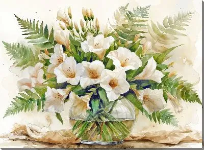 Картина маслом Цветочный букет в вазе №105
