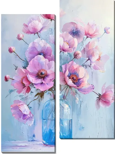 Модульная картина Цветочный букет в вазе №109