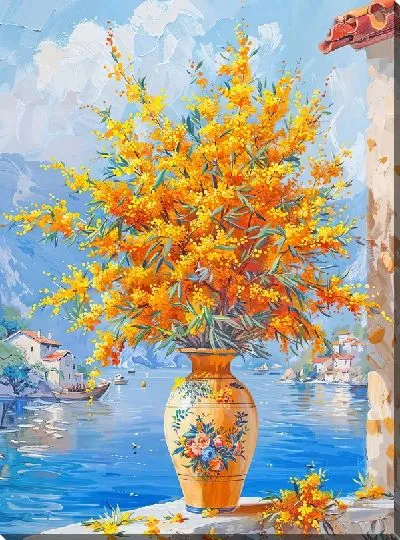 Картина маслом Цветочный букет в вазе №111