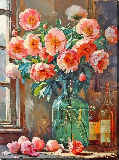 Картина маслом Цветочный букет в вазе №112