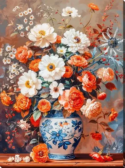 Картина маслом Цветочный букет в вазе №113