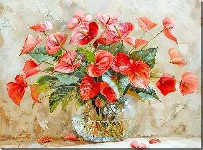 Картина маслом Цветочный букет в вазе №114