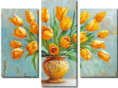 Модульная картина Цветочный букет в вазе №115