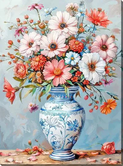 Картина маслом Цветочный букет в вазе №116