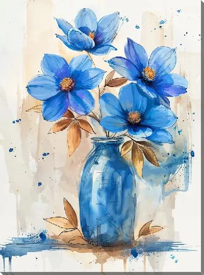 Картина маслом Цветочный букет в вазе №119