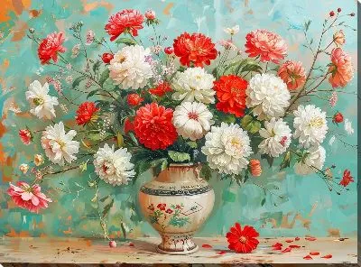 Картина маслом Цветочный букет в вазе №121