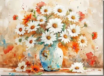 Картина маслом Цветочный букет в вазе №123