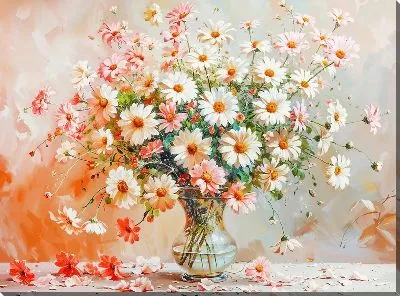 Картина маслом Цветочный букет в вазе №125