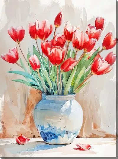 Картина маслом Цветочный букет в вазе №127