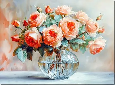 Картина маслом Цветочный букет в вазе №129